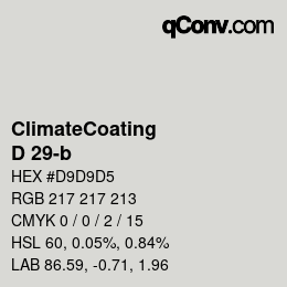 カラーコード: ClimateCoating - D 29-b | qconv.com