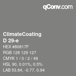 カラーコード: ClimateCoating - D 29-e | qconv.com