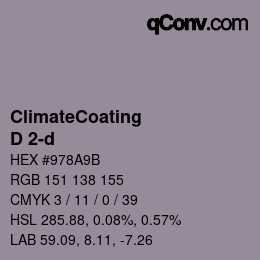 Color code: ClimateCoating - D 2-d | qconv.com