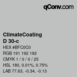 Código de color: ClimateCoating - D 30-c | qconv.com