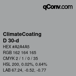 カラーコード: ClimateCoating - D 30-d | qconv.com