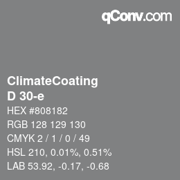 カラーコード: ClimateCoating - D 30-e | qconv.com