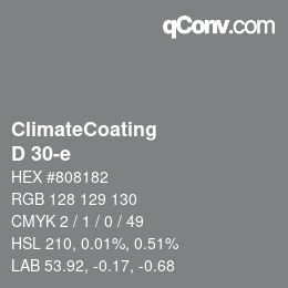 Code couleur: ClimateCoating - D 30-e | qconv.com