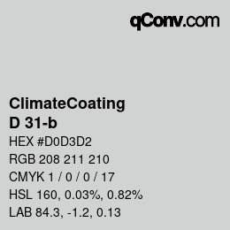 カラーコード: ClimateCoating - D 31-b | qconv.com