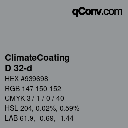 Code couleur: ClimateCoating - D 32-d | qconv.com