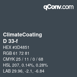 Código de color: ClimateCoating - D 33-f | qconv.com