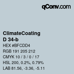 カラーコード: ClimateCoating - D 34-b | qconv.com
