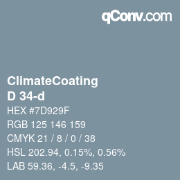 Código de color: ClimateCoating - D 34-d | qconv.com