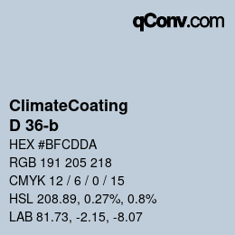 Código de color: ClimateCoating - D 36-b | qconv.com