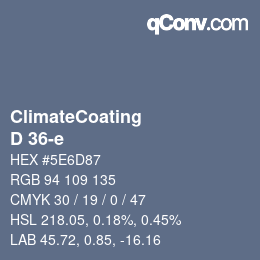 Código de color: ClimateCoating - D 36-e | qconv.com