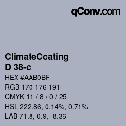 Code couleur: ClimateCoating - D 38-c | qconv.com