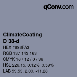 Color code: ClimateCoating - D 38-d | qconv.com