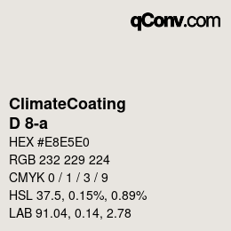 Code couleur: ClimateCoating - D 8-a | qconv.com
