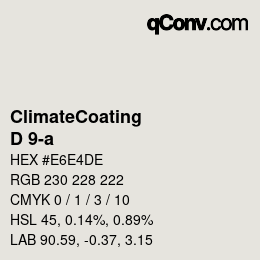カラーコード: ClimateCoating - D 9-a | qconv.com