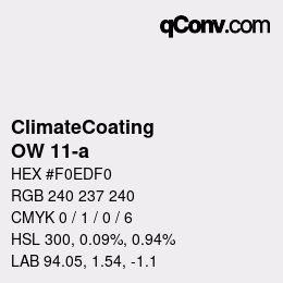 カラーコード: ClimateCoating - OW 11-a | qconv.com