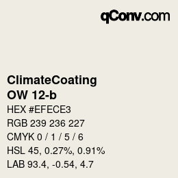 カラーコード: ClimateCoating - OW 12-b | qconv.com