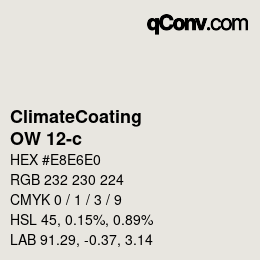 Farbcode: ClimateCoating - OW 12-c | qconv.com