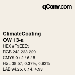 カラーコード: ClimateCoating - OW 13-a | qconv.com