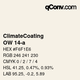 カラーコード: ClimateCoating - OW 14-a | qconv.com