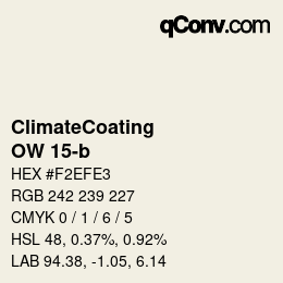 カラーコード: ClimateCoating - OW 15-b | qconv.com