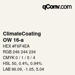 カラーコード: ClimateCoating - OW 16-a | qconv.com