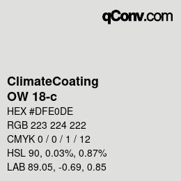 Color code: ClimateCoating - OW 18-c | qconv.com