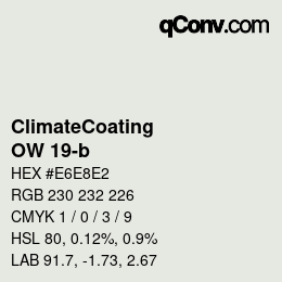 カラーコード: ClimateCoating - OW 19-b | qconv.com