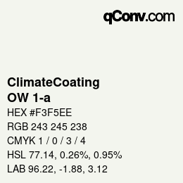 Código de color: ClimateCoating - OW 1-a | qconv.com