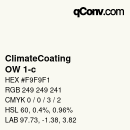 カラーコード: ClimateCoating - OW 1-c | qconv.com