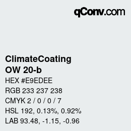 カラーコード: ClimateCoating - OW 20-b | qconv.com