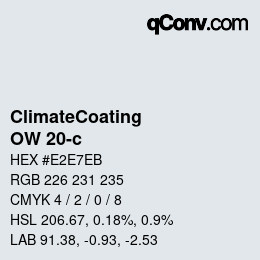 Code couleur: ClimateCoating - OW 20-c | qconv.com