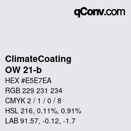 Color code: ClimateCoating - OW 21-b | qconv.com
