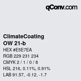 カラーコード: ClimateCoating - OW 21-b | qconv.com