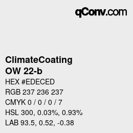 Código de color: ClimateCoating - OW 22-b | qconv.com