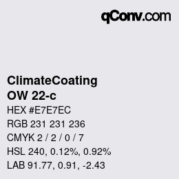 Código de color: ClimateCoating - OW 22-c | qconv.com