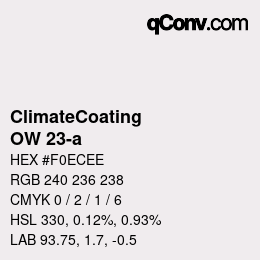 Farbcode: ClimateCoating - OW 23-a | qconv.com