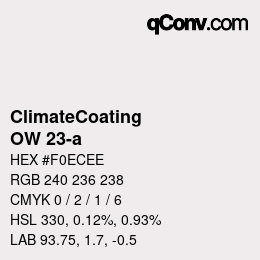 カラーコード: ClimateCoating - OW 23-a | qconv.com