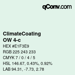 Farbcode: ClimateCoating - OW 4-c | qconv.com