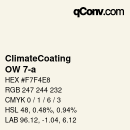 カラーコード: ClimateCoating - OW 7-a | qconv.com