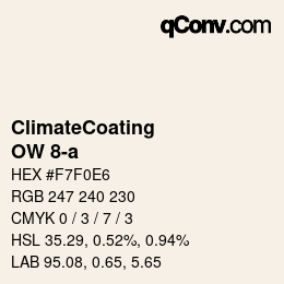 Código de color: ClimateCoating - OW 8-a | qconv.com