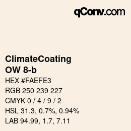 カラーコード: ClimateCoating - OW 8-b | qconv.com