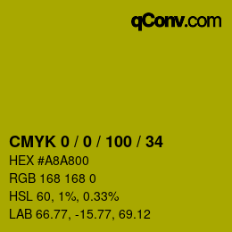 Color code: CMYK 0 / 0 / 100 / 34 | qconv.com