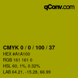 颜色代码: CMYK 0 / 0 / 100 / 37 | qconv.com