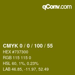 Color code: CMYK 0 / 0 / 100 / 55 | qconv.com