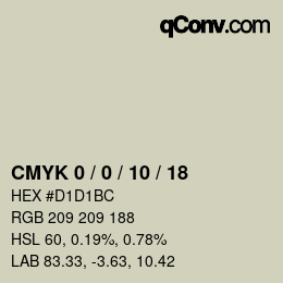 カラーコード: CMYK 0 / 0 / 10 / 18 | qconv.com