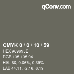 カラーコード: CMYK 0 / 0 / 10 / 59 | qconv.com