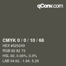 カラーコード: CMYK 0 / 0 / 10 / 68 | qconv.com