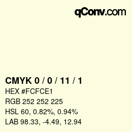 Color code: CMYK 0 / 0 / 11 / 1 | qconv.com
