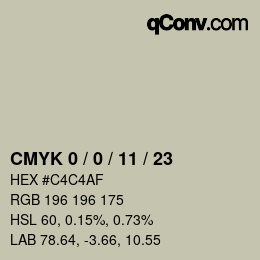 Color code: CMYK 0 / 0 / 11 / 23 | qconv.com