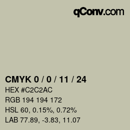 Code couleur: CMYK 0 / 0 / 11 / 24 | qconv.com